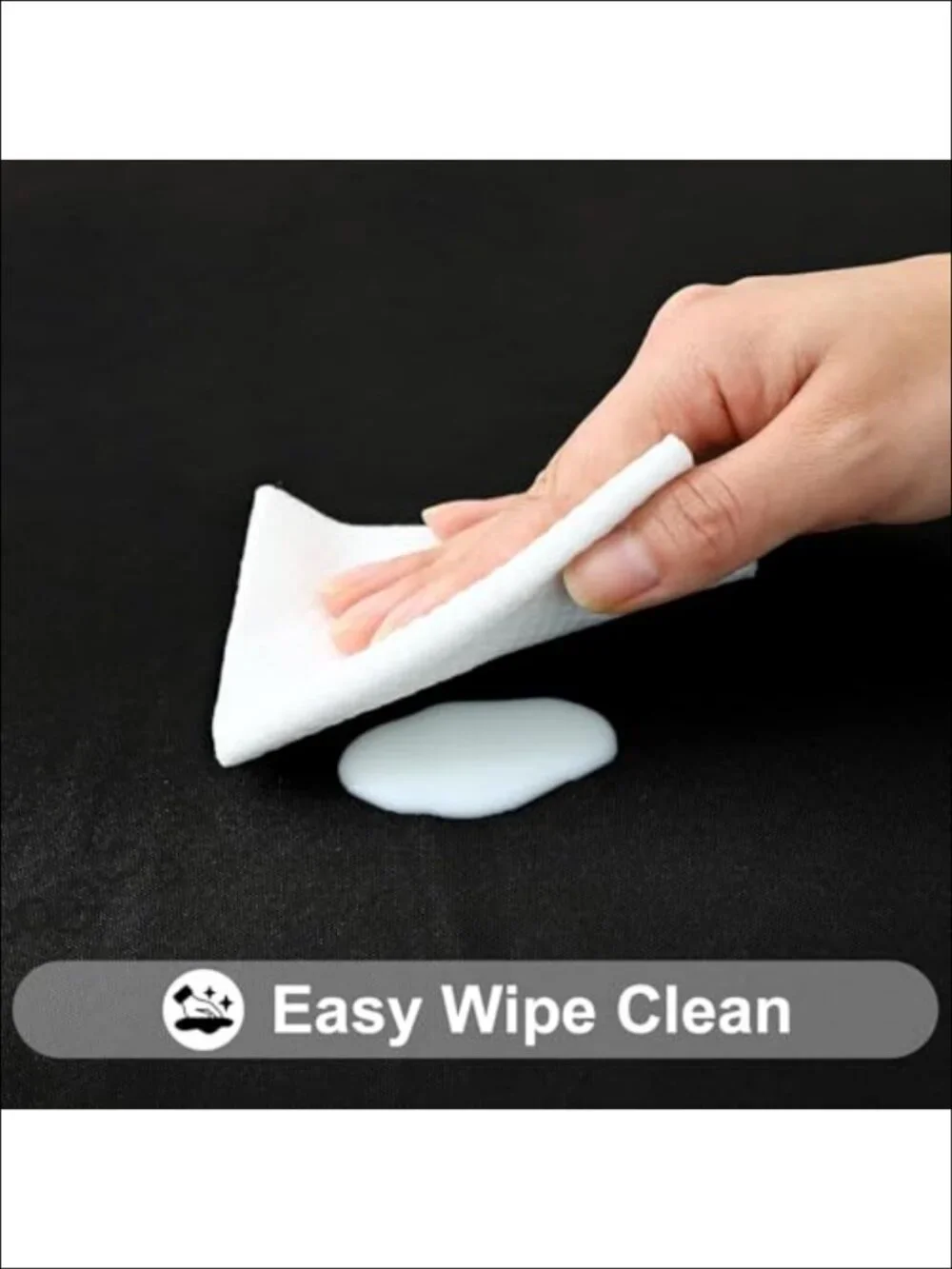 Elastic Fitted Vinyl Tablecloths for Folding Tables, Waterproof Flannel Backed